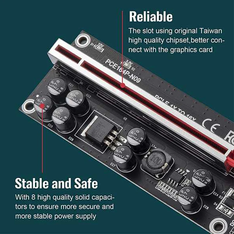 

PCIE PCI-E Riser 1 to 4 USB 3.0 Card Multiplier Hub PCI Express 1X to 16X Adapter for Bitcoin ETH Mining Miner