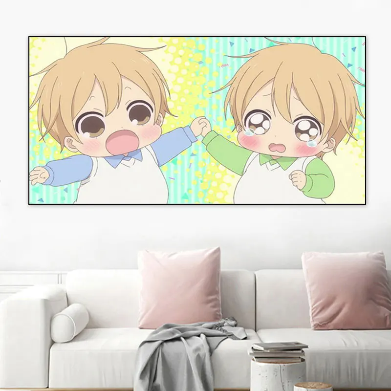 

School Babysitter Mami Tsuka Takuma Kazuma Anime Posters Figure Canvas Painting Cute Baby Room Home Decoration Wall Art Pictures