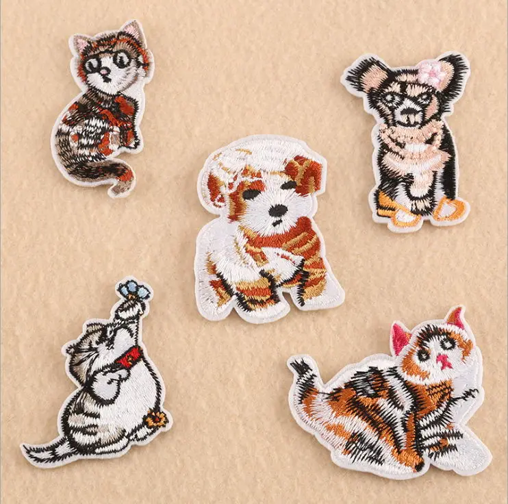 

Free Shipping 10 pcs Animals Embroidered patches iron on Motif Applique hat bag garment diy decor repair embroidery accessories