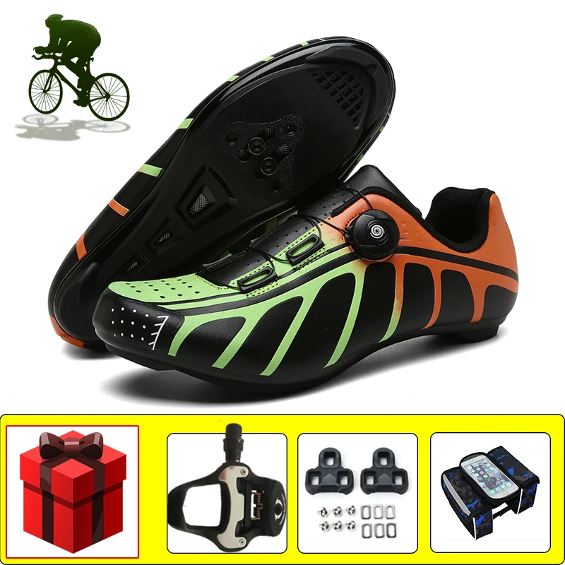 Unisex Cycling Sneakers Sapatilha Ciclismo Breathable Self-locking Outdoor Bicicleta Triatlon Flat Shoes Add Pedals Footwear