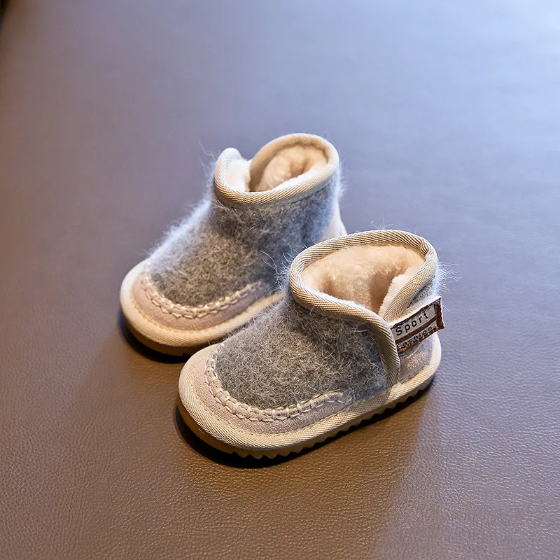 2019 зимние ботинки для малышей плюшевые маленьких девочек и мальчиков теплые на