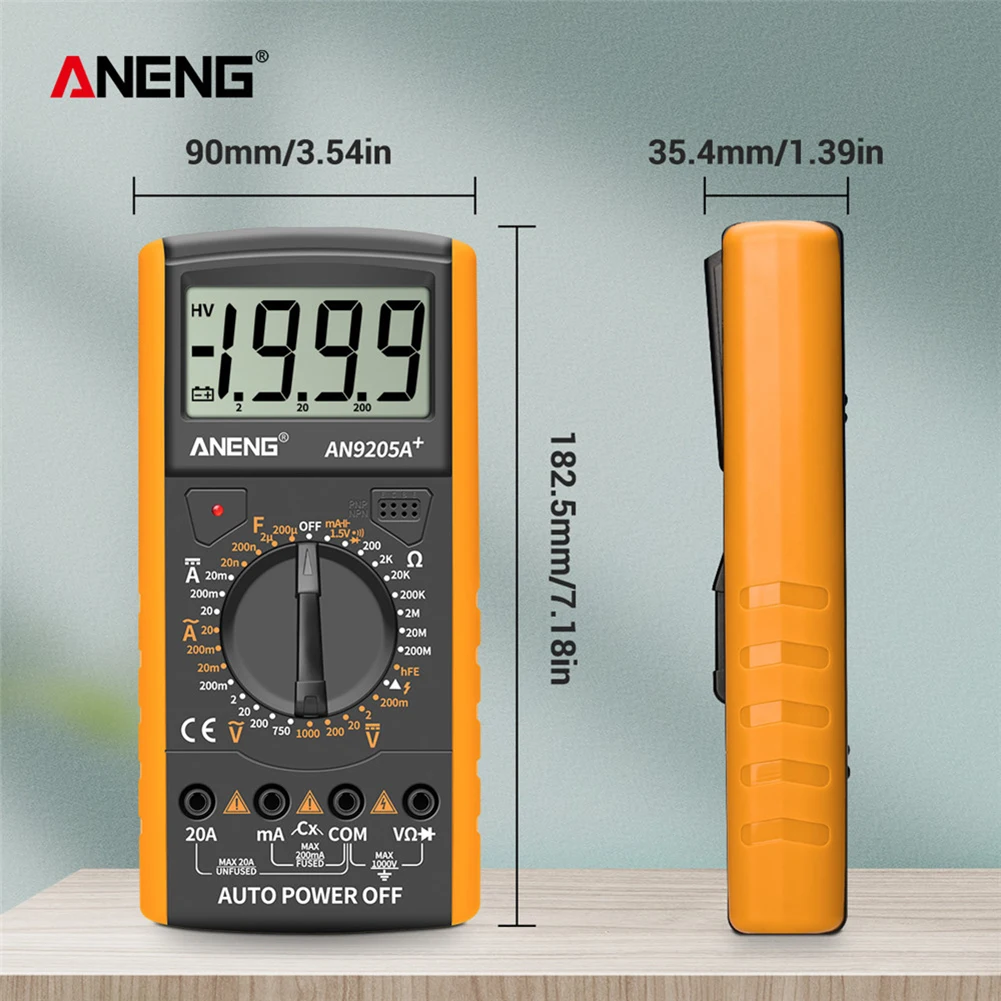 Цифровой мультиметр ANENG AN9205A с ЖК-дисплеем двойной портативный предохранитель