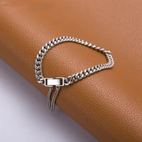 925 sterling silver fashion vintage tank chain thai silver bracelet for women men adjustable bracelet jewelry s b407