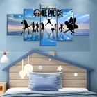 5 шт. цельный японский аниме Луффи и Чоппер и Зоро и нами картина маслом Художественный Декор холст печать для спальни Декор аниме плакат