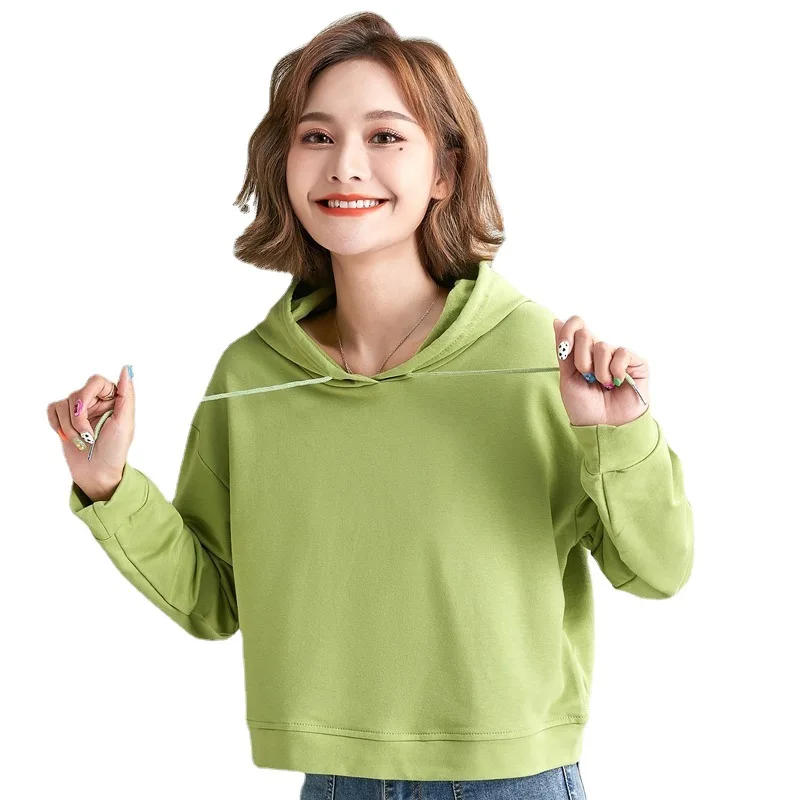 

Женский Укороченный свитшот с длинным рукавом, в стиле Харадзюку