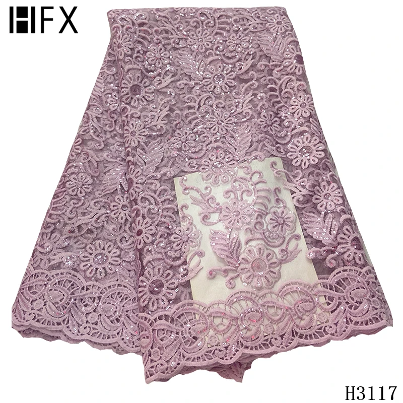HFX нигерийская кружевная ткань 2020 высокое качество Африканское Сетчатое кружево