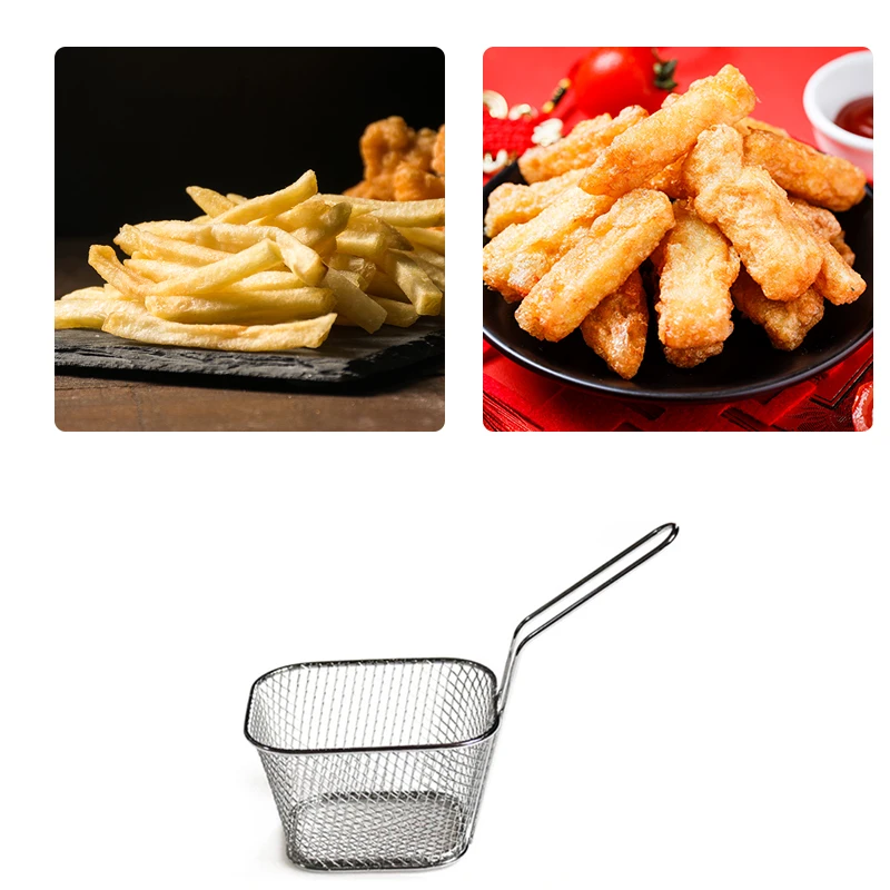 Чипы мини жарочная корзина ситечко фритюрница из нержавеющей стали корзины для