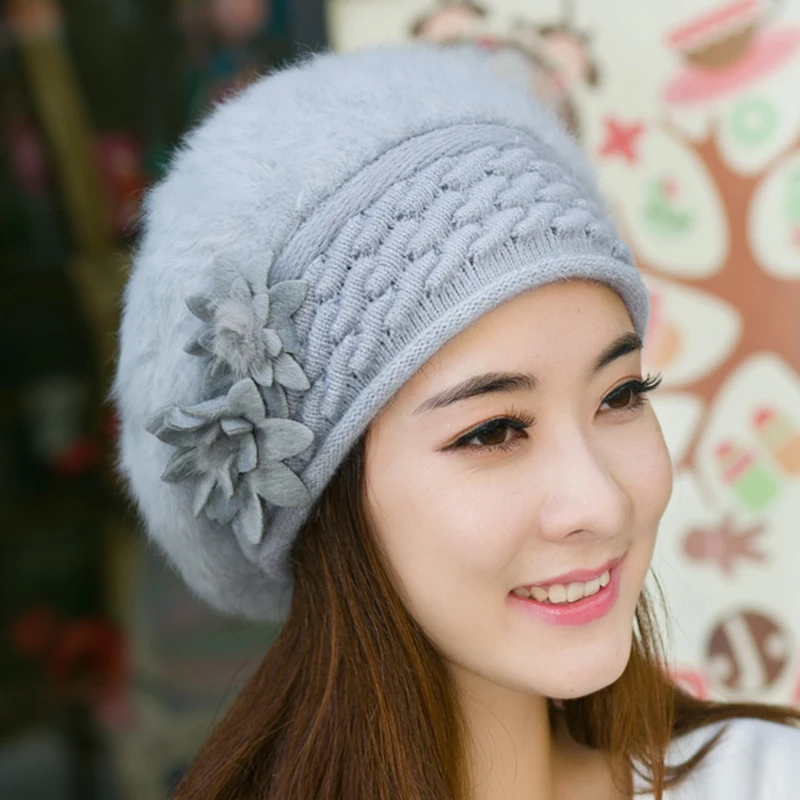 Новое поступление элегантные женские вязаные шапки Ymsaid шапка из кроличьего меха