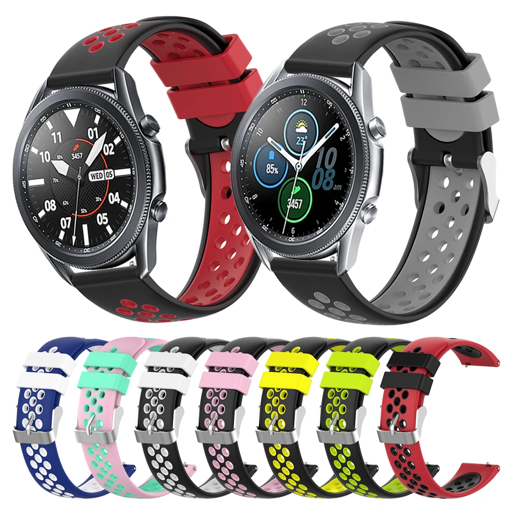 

Silicone Watchband For Samsung Galaxy Watch 3 45mm 41mm 46mm 42mm Silicone Band Strap For Samsung S3 / Active 2 Watch Bracelet