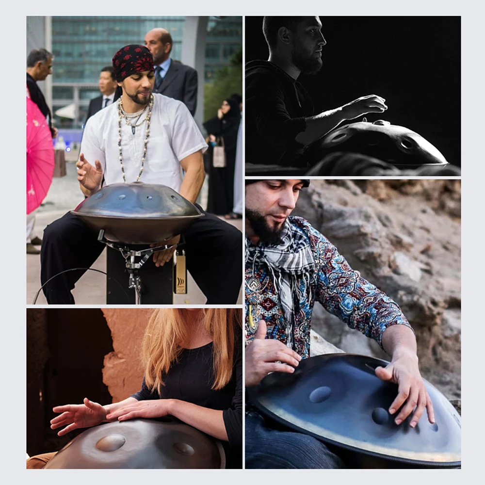 Ручной работы звук заживление Handpan музыкальный инструмент подарок с цилиндрическая сумка 9 тон 10 тонов повесить музыкальный инструмент подарок