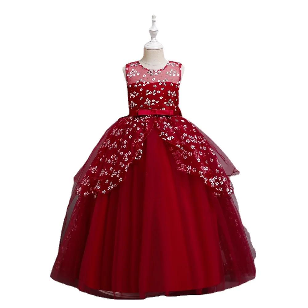 

Flower Girl Dresses for Weddings Halloween Clothes Patchwork Screen Printed Party Dress Sweet Princess Summer