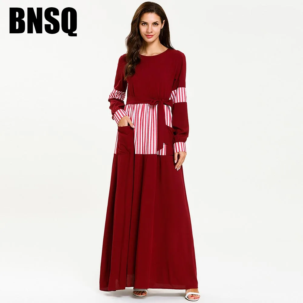 

BNSQ Dubai Abaya For Women Hijab Evening Dress Arabic Caftan Morocain Kaftan Djelaba Femme Muslim Dress Islamic Clothing