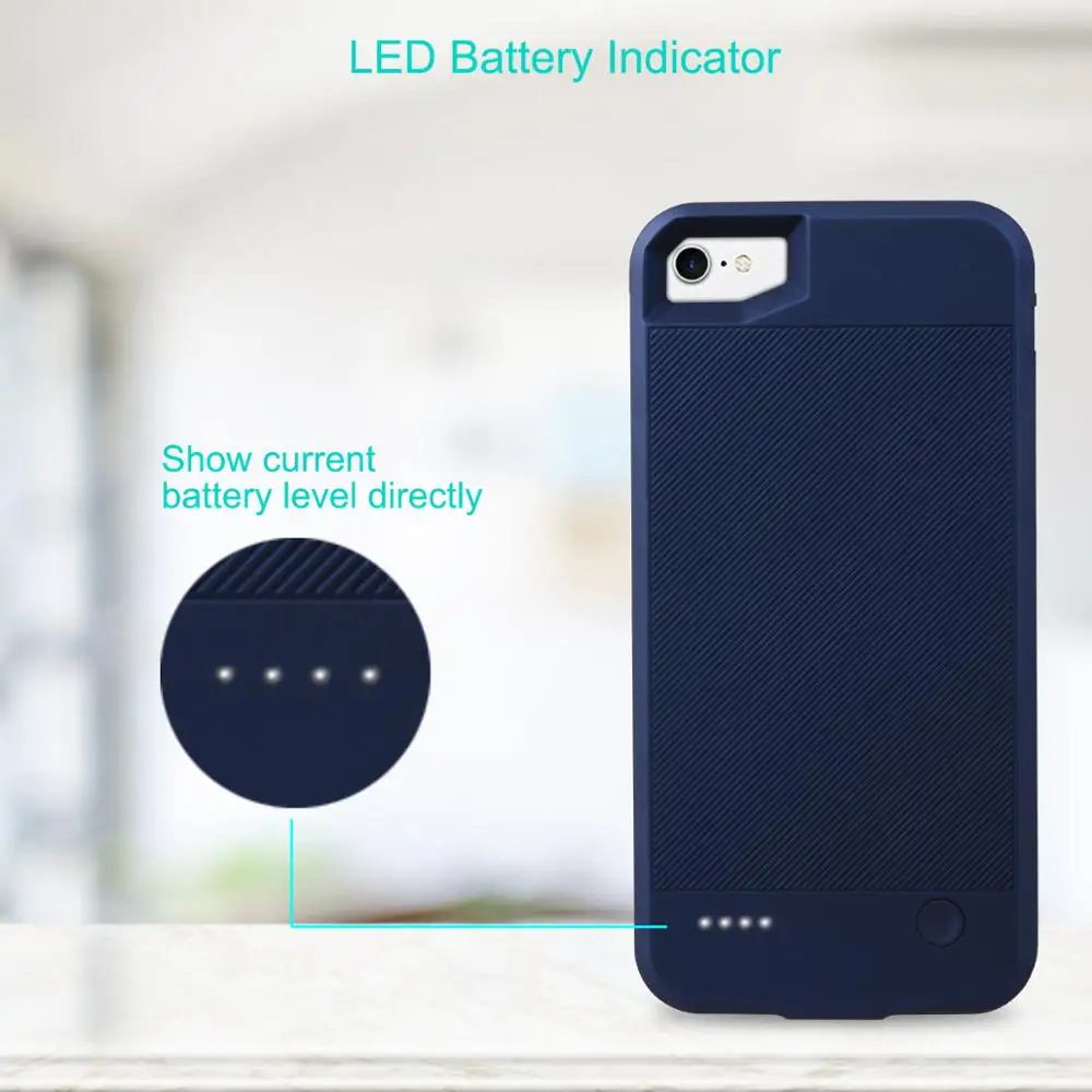 

Battery Charger Case for iPhone 7 8 Battery Case Power Bank Charging Cases Charger Ultra Slim External Back Pack