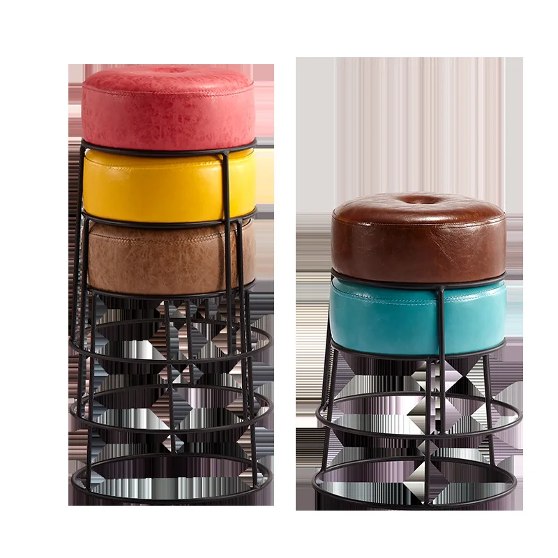 Милый бытовой стул для детей красочный полиуретановый круглые металлические