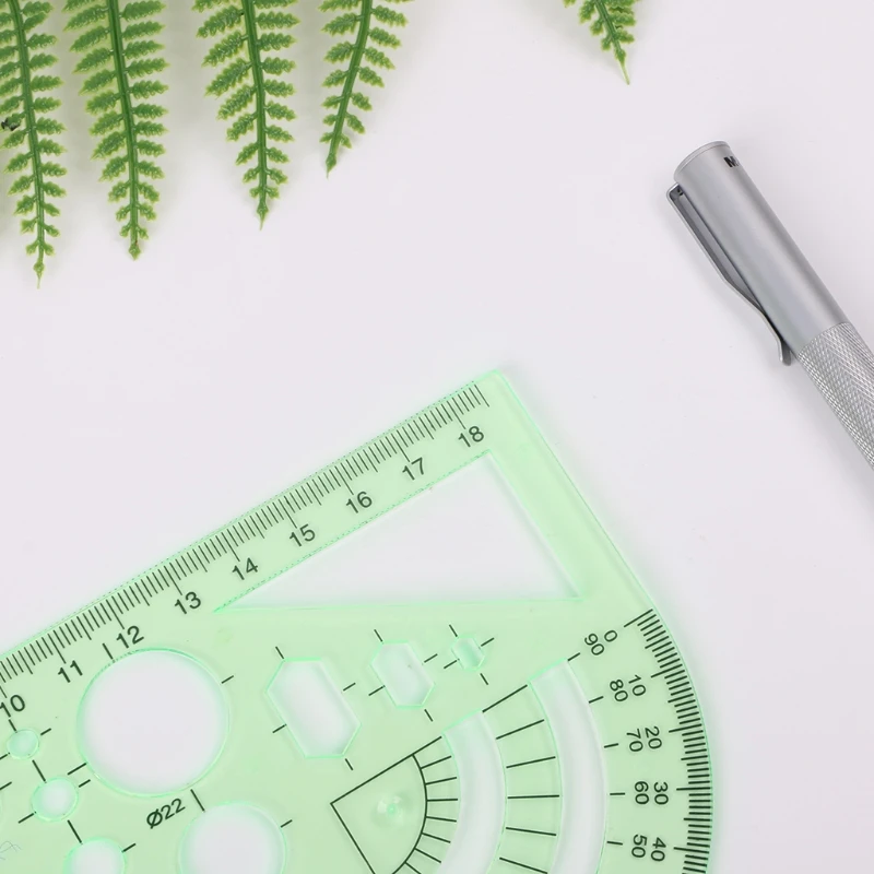 

Green Geometric Template Ruler Drawing Tools Mapping Student School Stationery 32CB