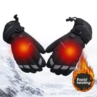 Перчатки с электрическим подогревом для мужчин и женщин, мотоциклетные, с 5 скоростями, USB, зимние теплые перчатки для катания на лыжах, Походов, Кемпинга