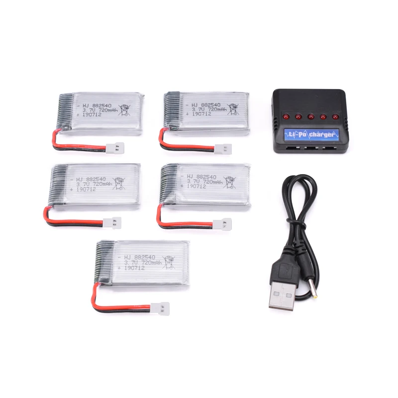 4/5/6 шт. 3,7 V 720mAh литий-полимерный Батарея с Зарядное устройство 802540 для Syma X5C X5SC Skytech M68 MJX X705C яде A8 A9 Feiyue 328 радиоуправляемая модель