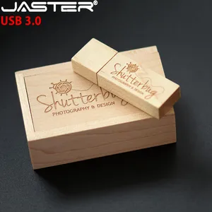 USB-накопитель JASTER, 3.0 флэш-накопитель в деревянном корпусе с логотипом на заказ, usb-флеш-накопитель из бамбука с коробкой, карта памяти, Флеш накопитель-накопитель, 8 ГБ, 16 ГБ, 32 ГБ, 64 ГБ