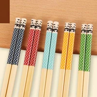 5 pair of reusable multi color pattern japanese bamboo chopsticks set 5 pairs of chinese food dessert chopsticks cute korean