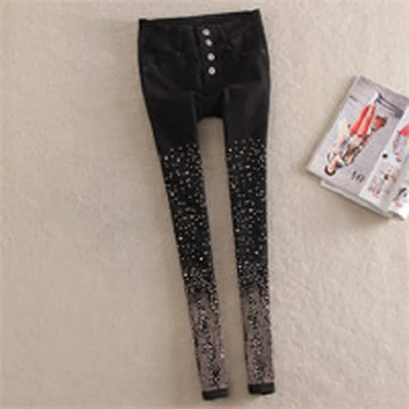 Новинка 2020 эластичные Популярные тонкие брюки-карандаш из денима с высокой