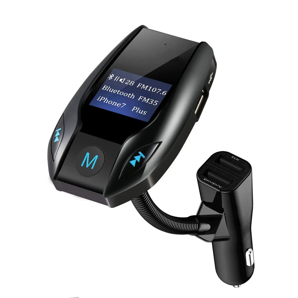 Черный Bluetooth автомобильный fm-передатчик MP3-плеер Hands Free Радио Аудио плееры адаптер Комплект два Usb порта зарядные устройства D2 - Название цвета: Черный