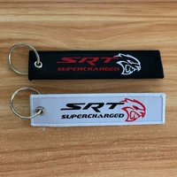 exquisite embroidery nylon weaving car key ring for ford mustang chrysler jeep dodge srt keychain auto motorcycle accessories