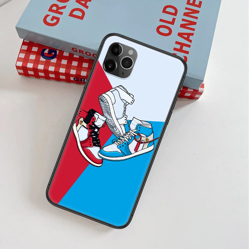 

Fashion Trend Shoe Brand Cool Phone Case For IPhone 4 4s 5 5S SE 5C 6 6S 7 8 Plus X XS XR 11 12 Mini Pro Max 2020 black Cover