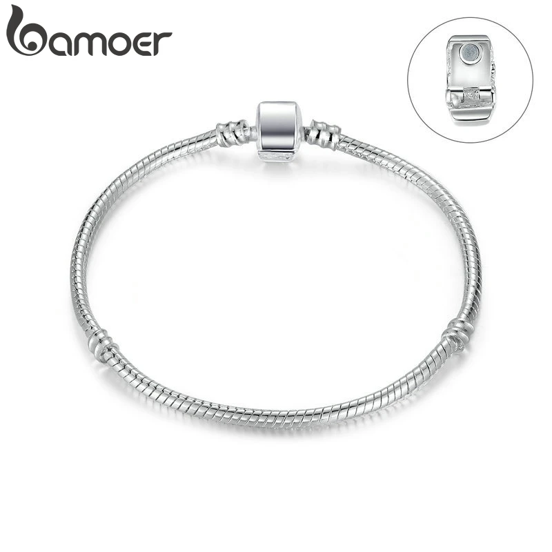 BAMOER, розовое золото и серебро, цепочка-змейка, браслеты, сделай сам, браслет, ювелирное изделие, 16 см-23 см, 8 размеров на выбор, PA9007 - Окраска металла: PA9010