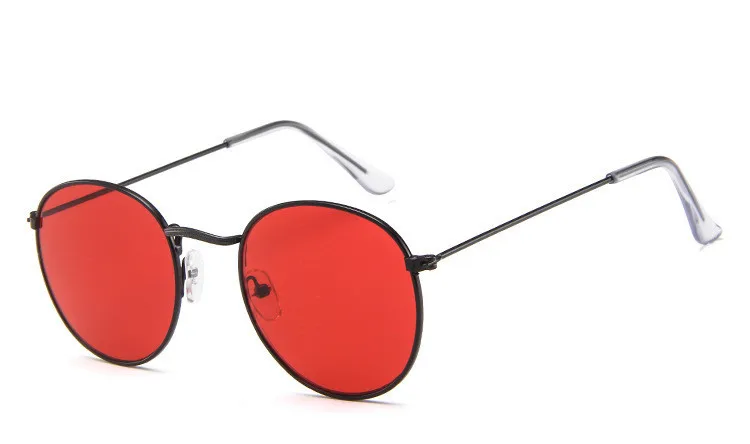 

DJXFZLO Retro oval sunglasses Women/Men brand designer vintage small black Red Yellow shades sun glasses Oculos De Sol