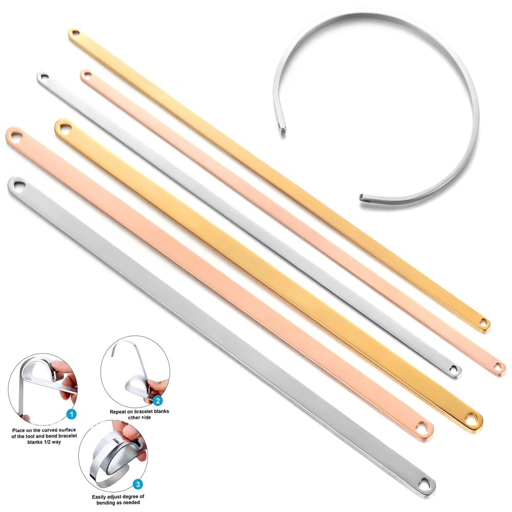 

Blank Plain Rod Bracelet Stainless Steel Straight Cuff Bangle Diy Laser Engraving Bracelet Jewelry Charms Making Accessories