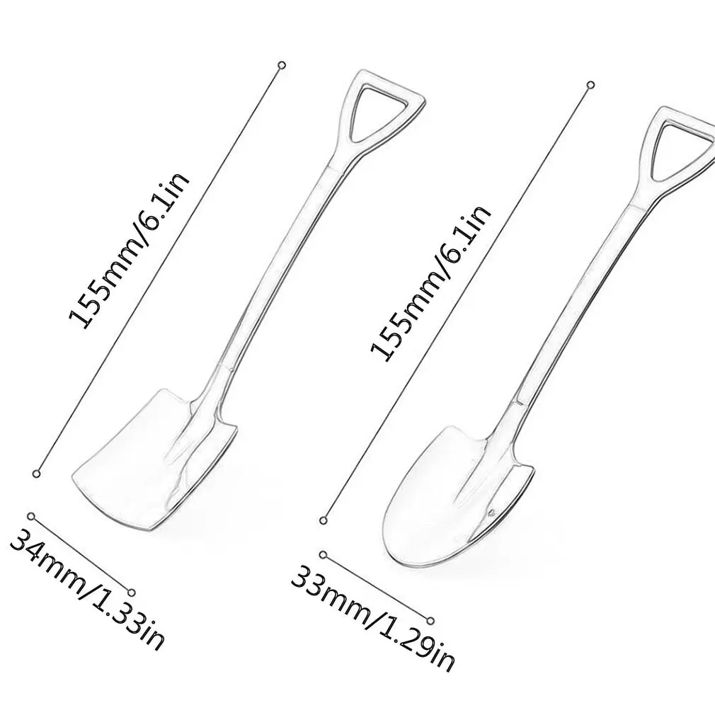 

304 Creative Retro Shovel Coffee Spoon Stainless Steel Dessert Spoon Watermelon Spoon Ice Cream Spoon Tip Shovel Flat Shovel