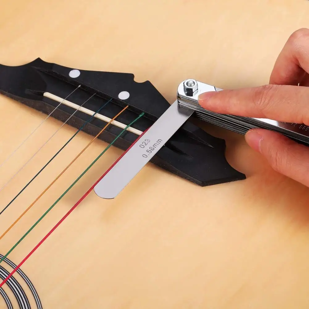 

Stainless Steel Taper Gauge Wedge Feeler for Depth Hole Inspection Guitar Strings Chord Height for Measuring Ruler equipment