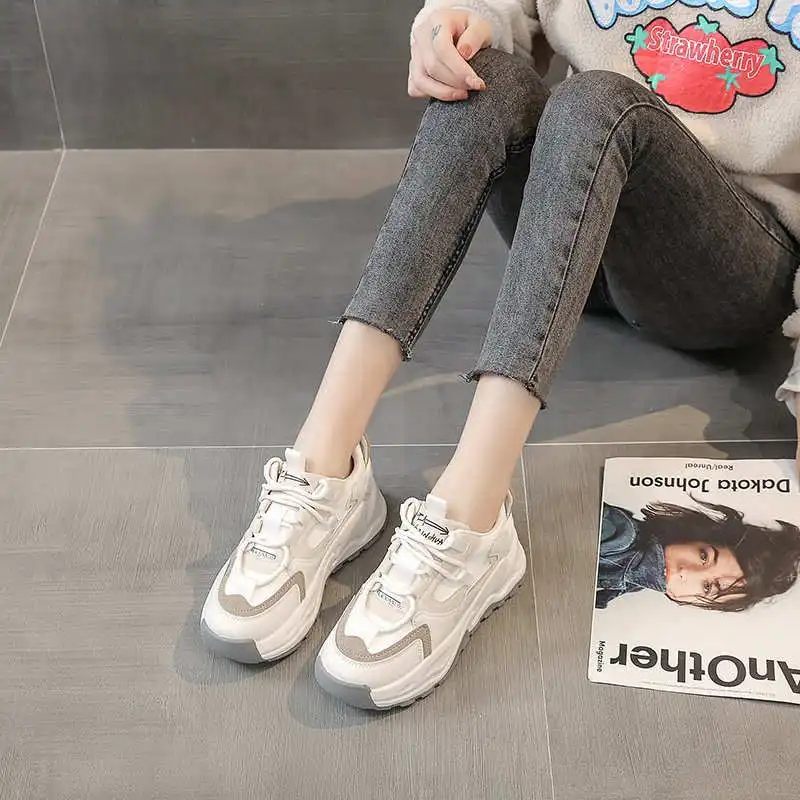 

Кроссовки для треккинга женские, спортивная обувь на высокой платформе, беговые сникерсы с качели, на осень