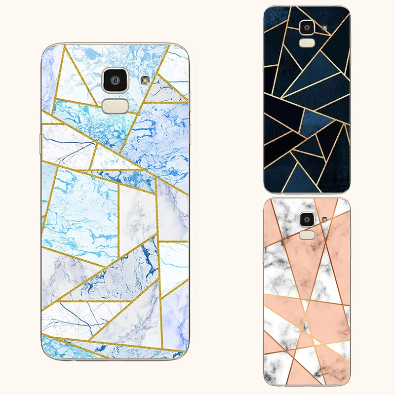 Силиконовый чехол для телефона с геометрическим рисунком акварели и мрамора Samsung