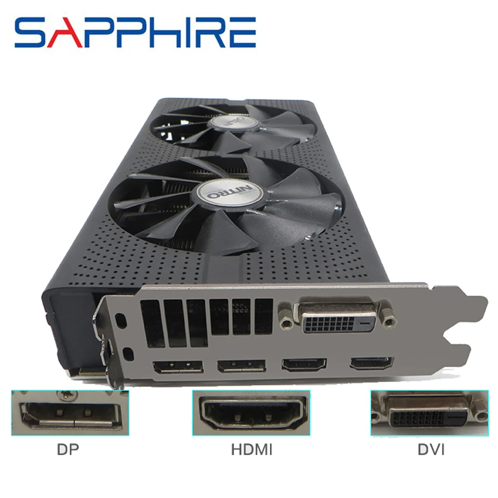 Видеокарты SAPPHIRE AMD Radeon RX480, игровая настольная видеокарта для ПК, GPU RX480 256bit, 8 ГБ, GDDR5, используемая карта для геймера