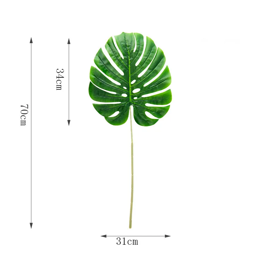 Цельные пластиковые искусственные растения monstera, тропические листья пальмы, украшения для дома и сада, аксессуары для фотосъемки - Цвет: Style03 Light Green