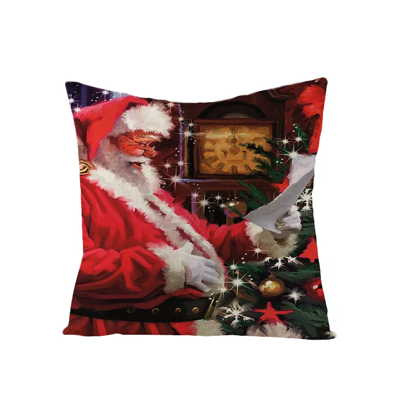 Christmas cushion cover 45*45 Pillowcase Cartoon Snowman sofa cushions Pillow cases Cotton Linen pillow covers Home Decor 0263 | Дом и сад