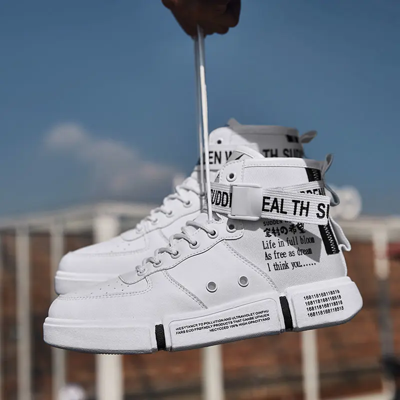 

High Top Trainers Men Lace Up Platform Red Sneakers Fashion Comfort Men's Summer Shoes Lightweight Air Mesh Man Casual Shoes