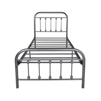 [CHINA READY STOCK]Victorian Vintage Style Platform Metal Bed Frame Foundation Steel Slabs ,Twin ,Black Silver