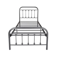 china ready stockvictorian vintage style platform metal bed frame foundation steel slabs twin black silver
