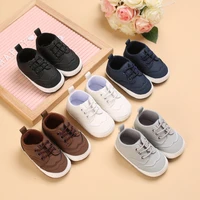 spring and autumn style baby lacing pure color recreational sports shoes baby shoes 0 18 months newborn toddler shoes