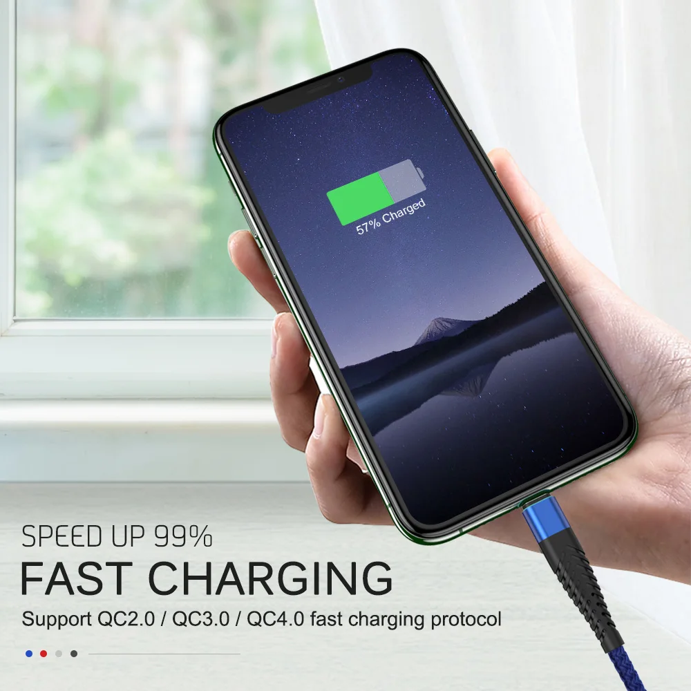 3а USB кабель для быстрой зарядки iPhone 13 12 11 Pro X Max 6 6s 7 8 Plus iPad Origin 2 м 3 свинцовый