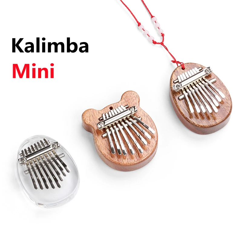 

Kalimba Mini Sanza Thumb Finger Mbira Likembe Piano 8 keys Mahogany Wood Plexiglass Cute Portable Simple Musical Instrument