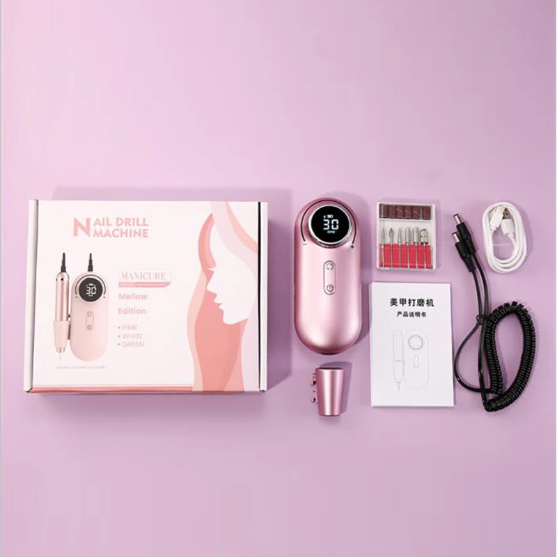 

25W Rechargeable Nail Drill Machine 30000RPM Strong Power Portable Electric Nails Drill Equipment for Manicure Pedicure Cutter