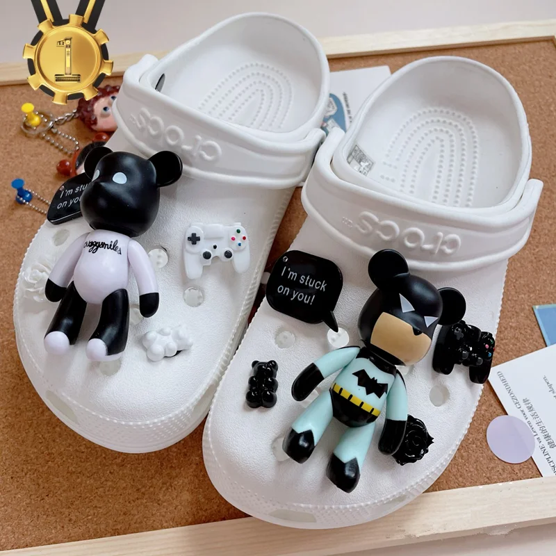 

Quality Violent Bear Croc Charms Designer DIY Cute Cartoon Shoes Charms Decaration for Croc JIBB Clogs Kids Women Girls Gifts
