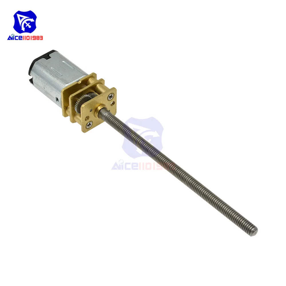 

Редукторный двигатель diymore DC 6V GA12-N20-M3 * 55 с длинным свинцовым винтом M355MM, выходной вал с редуктором 100 об/мин