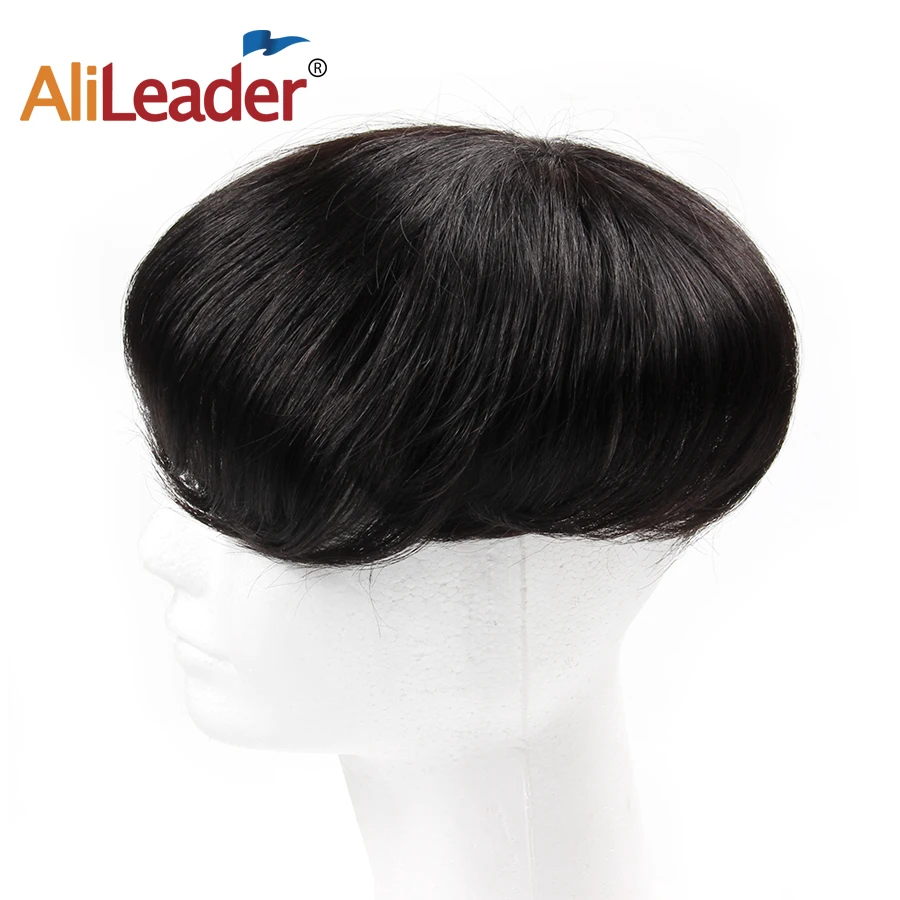 Alieader 20*12 см волосы парик прямые парики из натуральных волос для Для мужчин