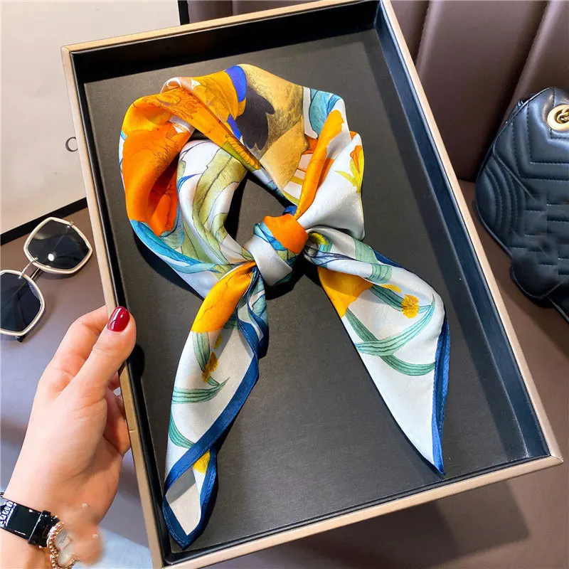 100% натуральный шелковый шарф модный женский шейный платок шарфы шаль фуляр