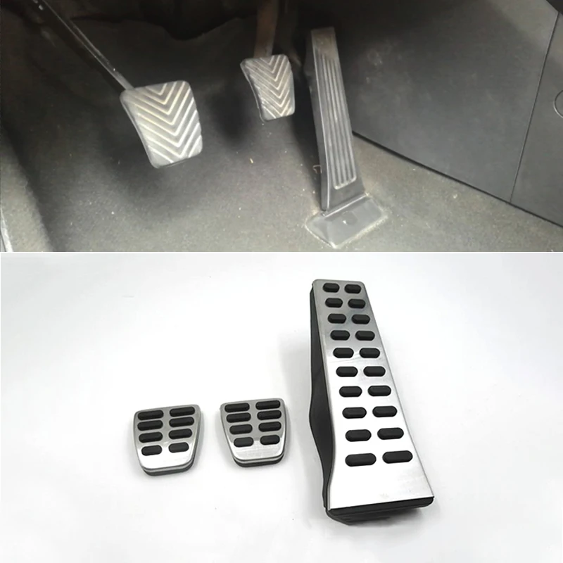 Without Logo MT 3pcs Автомобильный акселератор, газ, тормоз, педаль сцепления, подставка для ног, педали, накладка на/MT для hyundai Tucson,,,,, аксессуары - Название цвета: Without Logo MT 3pcs