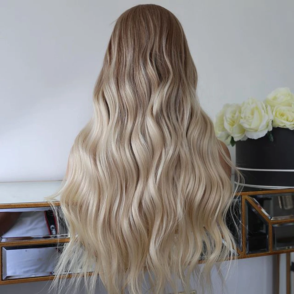 

200 Density Human Hair Machine Made Half Wigs for Women Blonde Ombre U part Human Hair Wigs